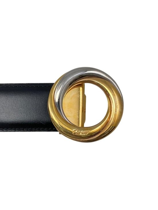 Cartier Belt Trinity Leather Black Gold Silver main image 8